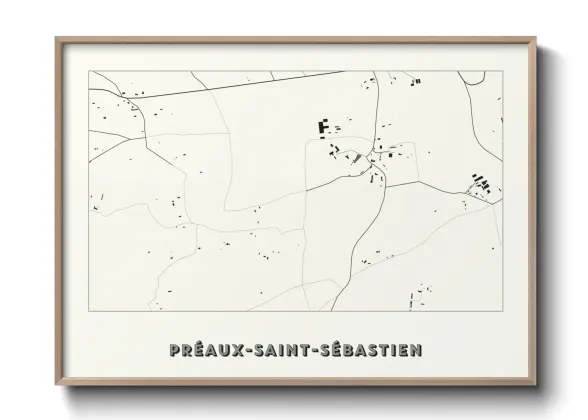 Une affiche de carte sur Préaux-Saint-Sébastien