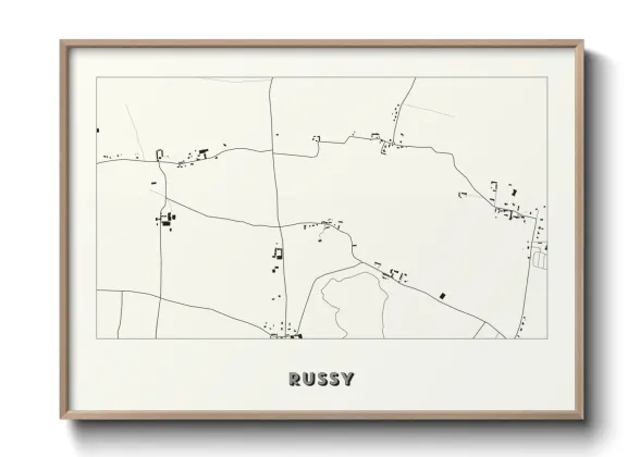 Une affiche de carte sur Russy