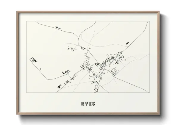Une affiche de carte sur Ryes