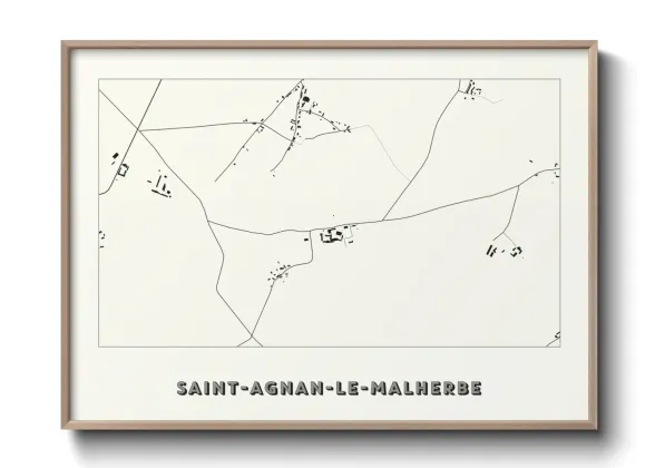 Une affiche de carte sur Saint-Agnan-le-Malherbe