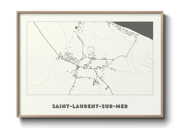 Une affiche de carte sur Saint-Laurent-sur-Mer