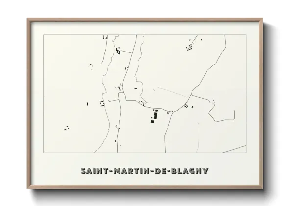 Une affiche de carte sur Saint-Martin-de-Blagny