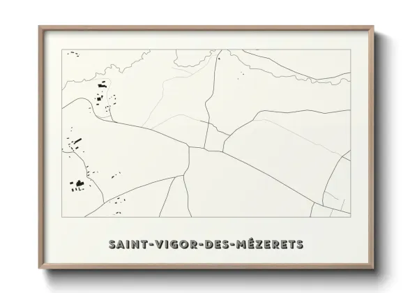 Une affiche de carte sur Saint-Vigor-des-Mézerets