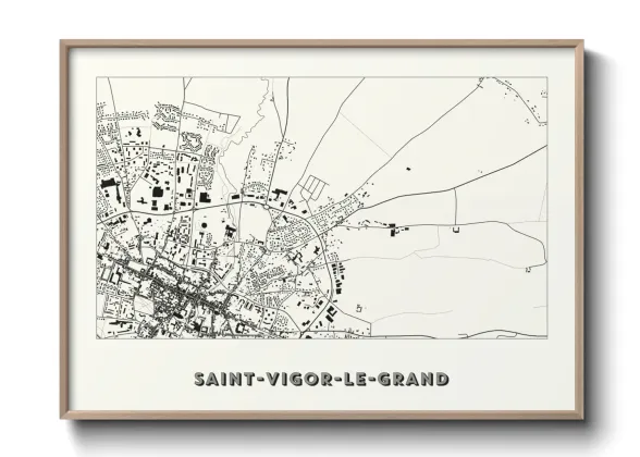 Une affiche de carte sur Saint-Vigor-le-Grand