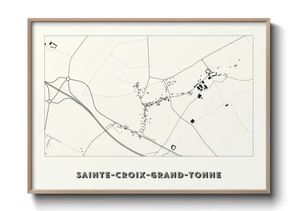 Une affiche de carte sur Sainte-Croix-Grand-Tonne