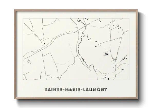 Une affiche de carte sur Sainte-Marie-Laumont