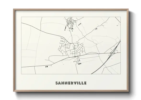 Une affiche de carte sur Sannerville