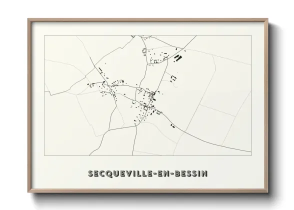 Une affiche de carte sur Secqueville-en-Bessin