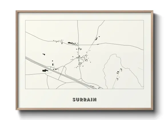 Une affiche de carte sur Surrain
