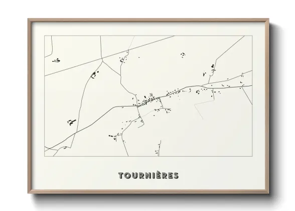 Une affiche de carte sur Tournières