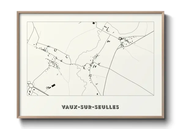 Une affiche de carte sur Vaux-sur-Seulles