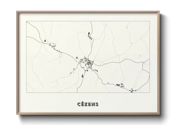 Une affiche de carte sur Cézens