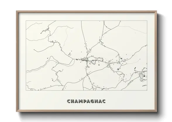 Une affiche de carte sur Champagnac