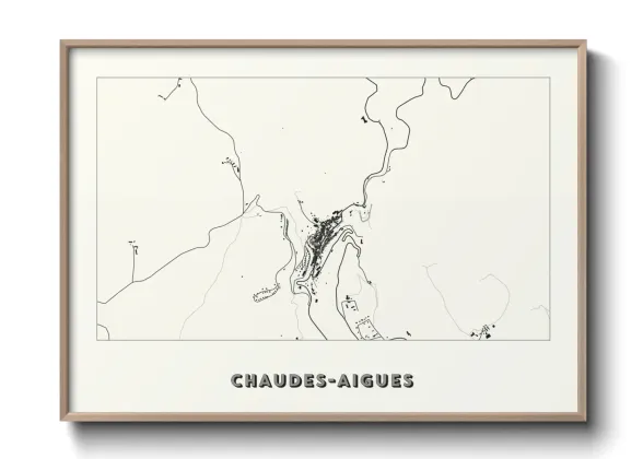 Une affiche de carte sur Chaudes-Aigues