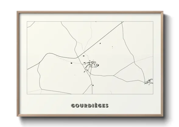 Une affiche de carte sur Gourdièges