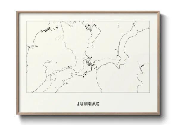 Une affiche de carte sur Junhac