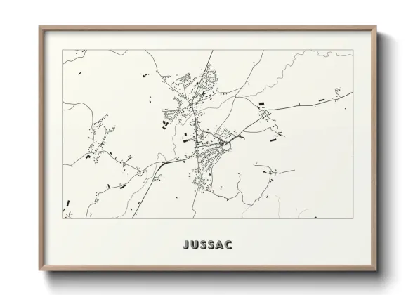 Une affiche de carte sur Jussac