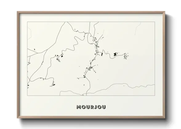 Une affiche de carte sur Mourjou