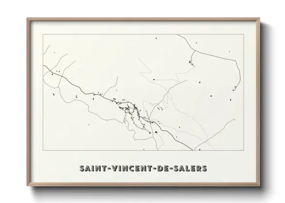 Une affiche de carte sur Saint-Vincent-de-Salers