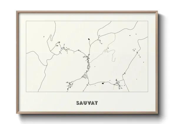 Une affiche de carte sur Sauvat