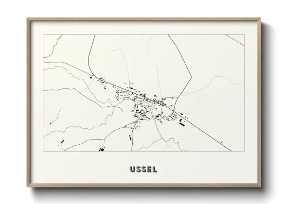 Une affiche de carte sur Ussel