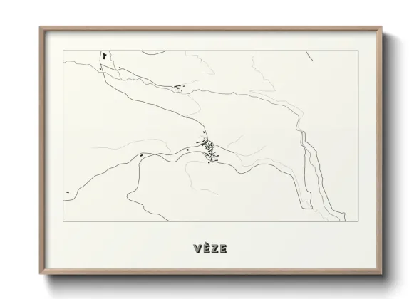 Une affiche de carte sur Vèze