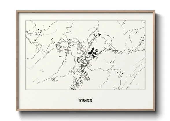 Une affiche de carte sur Ydes