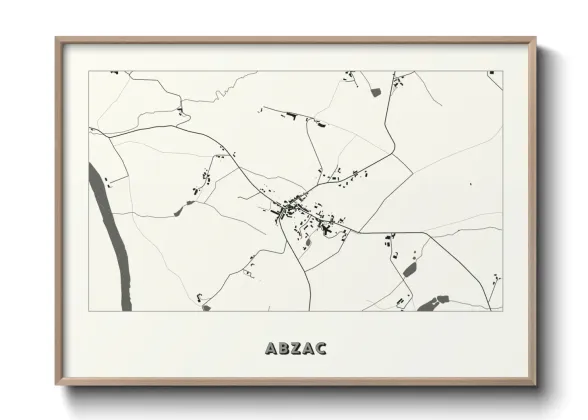 Une affiche de carte sur Abzac
