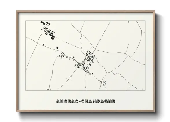 Une affiche de carte sur Angeac-Champagne