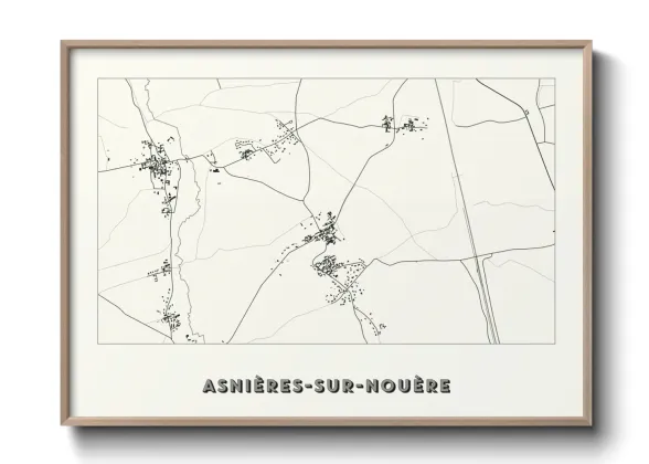 Une affiche de carte sur Asnières-sur-Nouère