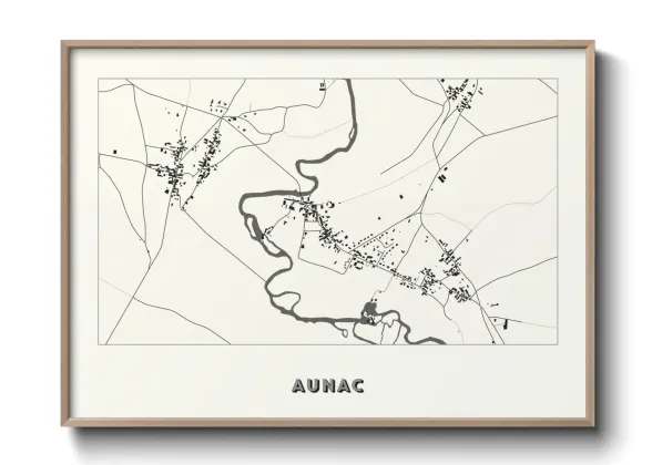 Une affiche de carte sur Aunac