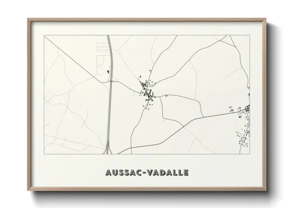 Une affiche de carte sur Aussac-Vadalle