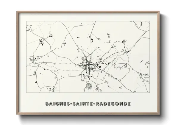 Une affiche de carte sur Baignes-Sainte-Radegonde