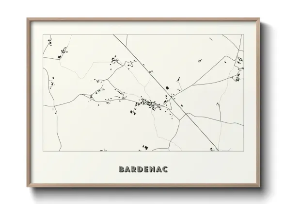 Une affiche de carte sur Bardenac