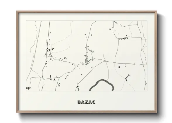 Une affiche de carte sur Bazac
