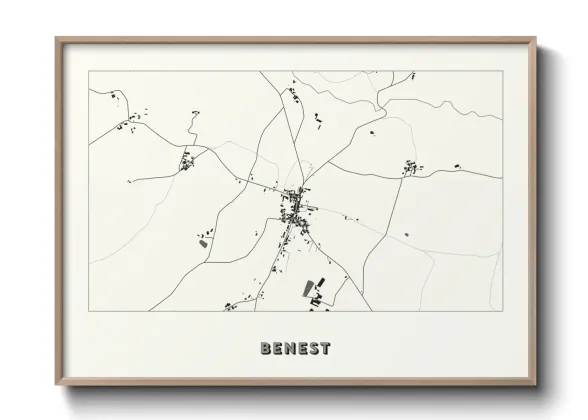 Une affiche de carte sur Benest