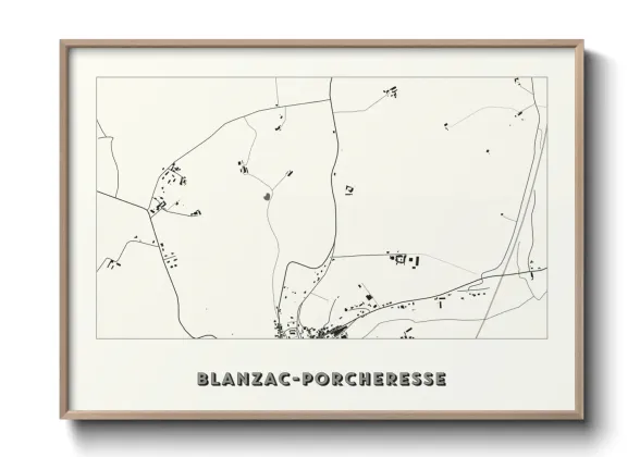 Une affiche de carte sur Blanzac-Porcheresse