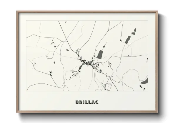 Une affiche de carte sur Brillac