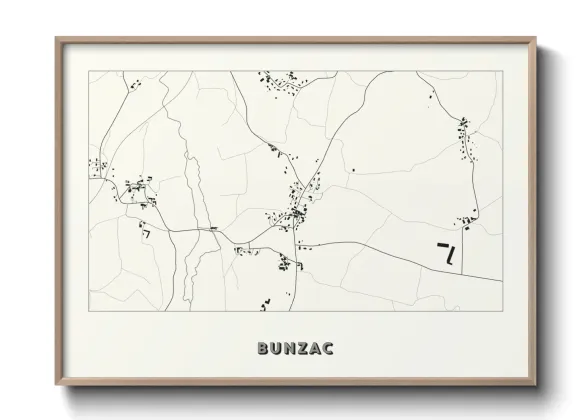 Une affiche de carte sur Bunzac