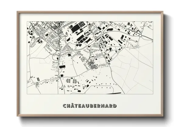 Une affiche de carte sur Châteaubernard