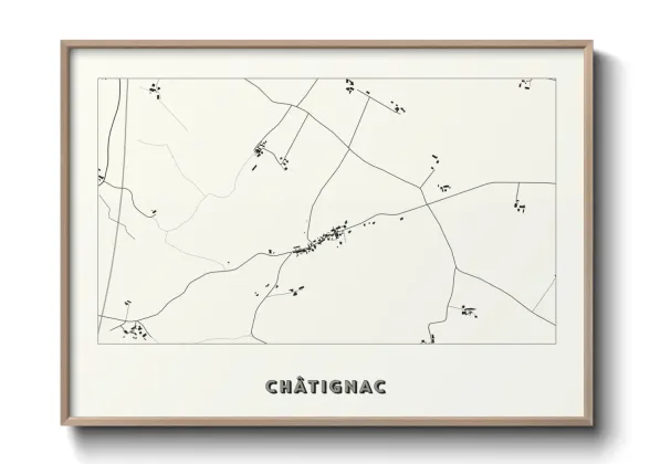Une affiche de carte sur Châtignac