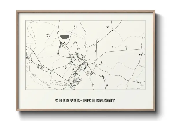 Une affiche de carte sur Cherves-Richemont