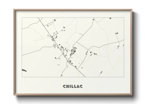 Une affiche de carte sur Chillac
