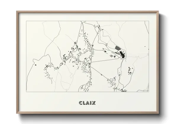 Une affiche de carte sur Claix