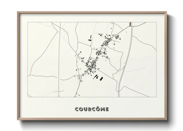 Une affiche de carte sur Courcôme