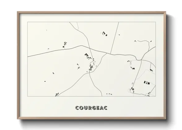 Une affiche de carte sur Courgeac