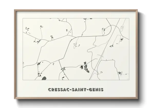 Une affiche de carte sur Cressac-Saint-Genis