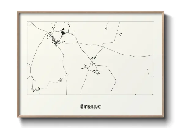 Une affiche de carte sur Étriac