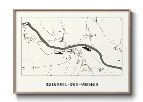Une affiche de carte sur Exideuil-sur-Vienne