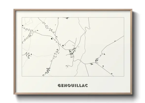 Une affiche de carte sur Genouillac
